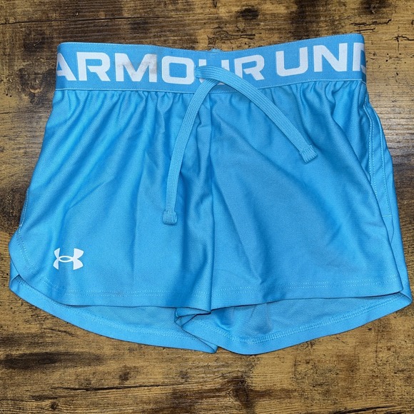 Under Armour Girls Youth Shorts Blue Size‎ YSM NWT - Picture 1 of 9